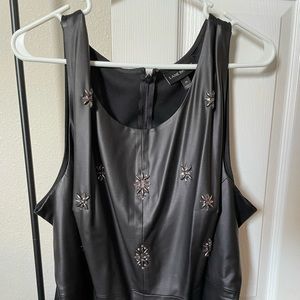 Black leather peplum